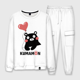 Мужской костюм хлопок с принтом Kumamon в городе Новоалтайск, 100% хлопок | на свитшоте круглая горловина, мягкая резинка по низу. Брюки заужены к низу, на них два вида карманов: два “обычных” по бокам и два объемных, с клапанами, расположенные ниже линии бедра. Брюки с мягкой трикотажной резинкой на поясе и по низу штанин. В поясе для дополнительного комфорта — широкие завязки | fire | for | glory | hell | japan | kumamon | of course | ofc | satan | the | иероглифы | кумамон | медведь | огонь | пожар | сатана | япония