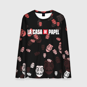 Мужской лонгслив 3D с принтом La Casa de Papel (Z) в городе Новоалтайск, 100% полиэстер | длинные рукава, круглый вырез горловины, полуприлегающий силуэт | la casa de papel | netflix | берлин | бумажный дом | лиссабон | профессор | сальва | токио