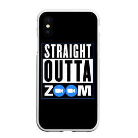 Чехол для iPhone XS Max матовый с принтом ZOOM в городе Новоалтайск, Силикон | Область печати: задняя сторона чехла, без боковых панелей | skype | video | zoom | видео | дома | интернет | обучение | приложение | сиди | скайп | университет | школа