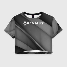 Женская футболка Crop-top 3D с принтом RENAULT. в городе Новоалтайск, 100% полиэстер | круглая горловина, длина футболки до линии талии, рукава с отворотами | abstract | auto | brand | car | geometry | renault | sport | texture | абстракция | авто | автомобильные | бренд | геометрия | классика | машины | модные | ренаулт | спорт | стиль | текстура