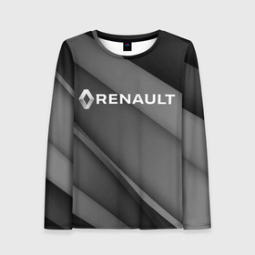 Женский лонгслив 3D с принтом RENAULT. в городе Новоалтайск, 100% полиэстер | длинные рукава, круглый вырез горловины, полуприлегающий силуэт | abstract | auto | brand | car | geometry | renault | sport | texture | абстракция | авто | автомобильные | бренд | геометрия | классика | машины | модные | ренаулт | спорт | стиль | текстура