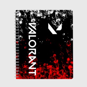 Тетрадь с принтом VALORANT. в городе Новоалтайск, 100% бумага | 48 листов, плотность листов — 60 г/м2, плотность картонной обложки — 250 г/м2. Листы скреплены сбоку удобной пружинной спиралью. Уголки страниц и обложки скругленные. Цвет линий — светло-серый
 | cs:go | league of legends | overwatch | rainbow six siege | valorant | игра | шутер