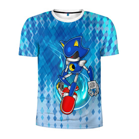 Мужская футболка 3D спортивная с принтом Metal Sonic в городе Новоалтайск, 100% полиэстер с улучшенными характеристиками | приталенный силуэт, круглая горловина, широкие плечи, сужается к линии бедра | metal sonic | видеоигры | поколения ежик соник | робот | супер ёж