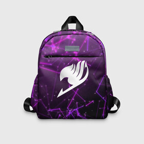 Детский рюкзак 3D с принтом Helmet Fairy tail purple stripes в городе Новоалтайск, 100% полиэстер | лямки с регулируемой длиной, сверху петелька, чтобы рюкзак можно было повесить на вешалку. Основное отделение закрывается на молнию, как и внешний карман. Внутри дополнительный карман. По бокам два дополнительных кармашка | fairy tail | аниме | дружба | кино | любовь | магия | манга хиро масимы | мультфильм | сёнэн | сериалы | сказка | фейри тейл | фэнтези | хвост | хвост феи