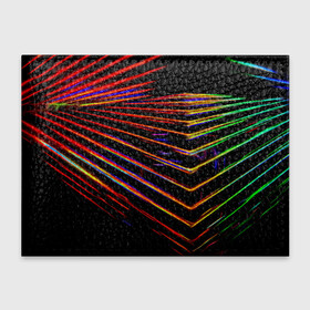 Обложка для студенческого билета с принтом STRIPES COLOR в городе Новоалтайск, натуральная кожа | Размер: 11*8 см; Печать на всей внешней стороне | Тематика изображения на принте: abstract | abstraction | color | fractal | geometry | paitnt | polygon | polygonal | psy | абстракция | геометрия | краски | неоновые | полигоны | психоделика | фрактал