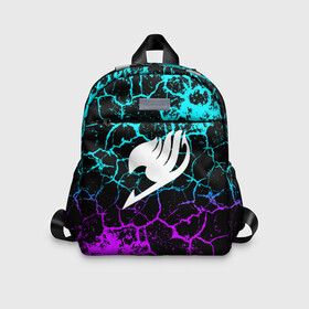 Детский рюкзак 3D с принтом Helmet Fairy tail blue and purple в городе Новоалтайск, 100% полиэстер | лямки с регулируемой длиной, сверху петелька, чтобы рюкзак можно было повесить на вешалку. Основное отделение закрывается на молнию, как и внешний карман. Внутри дополнительный карман. По бокам два дополнительных кармашка | fairy tail | аниме | дружба | кино | любовь | магия | манга хиро масимы | мультфильм | сёнэн | сериалы | сказка | фейри тейл | фэнтези | хвост | хвост феи