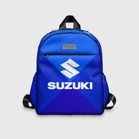 Детский рюкзак 3D с принтом SUZUKI. в городе Новоалтайск, 100% полиэстер | лямки с регулируемой длиной, сверху петелька, чтобы рюкзак можно было повесить на вешалку. Основное отделение закрывается на молнию, как и внешний карман. Внутри дополнительный карман. По бокам два дополнительных кармашка | Тематика изображения на принте: abstract | auto | brand | car | geometry | sport | suzuki | texture | абстракция | авто | автомобильные | бренд | геометрия | классика | машины | модные | спорт | стиль | сузуки | текстура