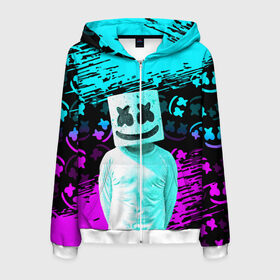 Мужская толстовка 3D на молнии с принтом Fortnite Marshmello в городе Новоалтайск, 100% полиэстер | длина до линии бедра, манжеты и пояс оформлены мягкой тканевой резинкой, двухслойный капюшон со шнурком для регулировки, спереди молния, по бокам два кармана | archetype | fortnite | fortnite x | game | ikonik | marshmello | raven | архетип | ворон | игра | иконик | маршмелло | фортнайт
