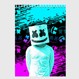 Скетчбук с принтом Fortnite Marshmello в городе Новоалтайск, 100% бумага
 | 48 листов, плотность листов — 100 г/м2, плотность картонной обложки — 250 г/м2. Листы скреплены сверху удобной пружинной спиралью | archetype | fortnite | fortnite x | game | ikonik | marshmello | raven | архетип | ворон | игра | иконик | маршмелло | фортнайт