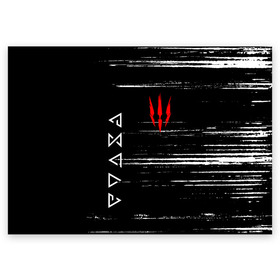 Поздравительная открытка с принтом THE WITCHER. в городе Новоалтайск, 100% бумага | плотность бумаги 280 г/м2, матовая, на обратной стороне линовка и место для марки
 | geralt | the witcher | the witcher wild hunt | witcher | ведьмак | ведьмак 3 | геральт | сериал