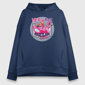 Женское худи Oversize хлопок с принтом Wacky Races Penelope Pitstop в городе Новоалтайск, френч-терри — 70% хлопок, 30% полиэстер. Мягкий теплый начес внутри —100% хлопок | боковые карманы, эластичные манжеты и нижняя кромка, капюшон на магнитной кнопке | vdosadir | wacky races | безумные гонки | пенелопа | ханна барбера