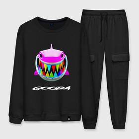 Мужской костюм хлопок с принтом 6IX9INE GOOBA в городе Новоалтайск, 100% хлопок | на свитшоте круглая горловина, мягкая резинка по низу. Брюки заужены к низу, на них два вида карманов: два “обычных” по бокам и два объемных, с клапанами, расположенные ниже линии бедра. Брюки с мягкой трикотажной резинкой на поясе и по низу штанин. В поясе для дополнительного комфорта — широкие завязки | 6ix9ine | 6ix9ine акула | daniel hernandez | gooba | rap | shark | six nine | tekashi | акула | даниэль эрнандес | музыка | реп | сикс найн | текаши