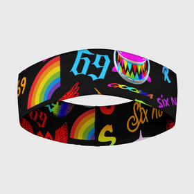 Повязка на голову 3D с принтом 6IX9INE. в городе Новоалтайск,  |  | 6ix9ine | 6ix9ine акула | daniel hernandez | gooba | rap | shark | six nine | tekashi | акула | даниэль эрнандес | музыка | реп | сикс найн | текаши