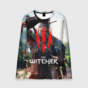 Мужской лонгслив 3D с принтом The Witcher. в городе Новоалтайск, 100% полиэстер | длинные рукава, круглый вырез горловины, полуприлегающий силуэт | netflix | the witcher | американский сериал | ве витчер | ведьмак | геральт | игра | кино | нетфликс | популярные иллюстрации | сериал | сериалы | фильмы | фэнтези