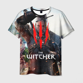 Мужская футболка 3D с принтом The Witcher. в городе Новоалтайск, 100% полиэфир | прямой крой, круглый вырез горловины, длина до линии бедер | netflix | the witcher | американский сериал | ве витчер | ведьмак | геральт | игра | кино | нетфликс | популярные иллюстрации | сериал | сериалы | фильмы | фэнтези