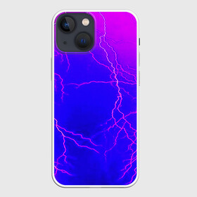 Чехол для iPhone 13 mini с принтом НЕОНОВАЯ МОЛНИЯ в городе Новоалтайск,  |  | color | colour | electricity | glim | glow | light | lights | neon | power | shine | молния | напряжение | неоновый | разряд | стихия | ток | удар | электричество