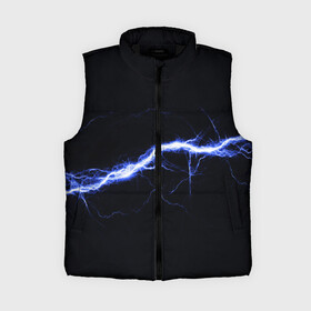 Женский жилет утепленный 3D с принтом СТИХИЯ в городе Новоалтайск,  |  | color | colour | electricity | glim | glow | light | lights | neon | power | shine | молния | напряжение | неоновый | разряд | стихия | ток | удар | электричество