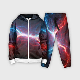 Детский костюм 3D с принтом СТОЛКНОВЕНИЕ МОЛНИЙ в городе Новоалтайск,  |  | color | colour | electricity | glim | glow | light | lights | neon | power | shine | молния | напряжение | неоновый | разряд | стихия | ток | удар | электричество