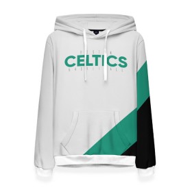 Женская толстовка 3D с принтом BOSTON CELTICS в городе Новоалтайск, 100% полиэстер  | двухслойный капюшон со шнурком для регулировки, мягкие манжеты на рукавах и по низу толстовки, спереди карман-кенгуру с мягким внутренним слоем. | boston | boston seltics | irving | kyrie irving | бостон | бостон селтикс | ирвинг | кайри ирвинг | селтикс