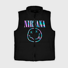 Женский жилет утепленный 3D с принтом Nirvana(Спина) в городе Новоалтайск,  |  | nirvana | гитара | голограмма | кобейн | курт | курт кобейн | музыка | неон | нирвана | рок | смайл