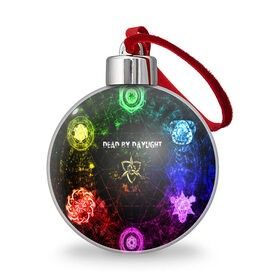 Ёлочный шар с принтом DEAD BY DAYLIGHT в городе Новоалтайск, Пластик | Диаметр: 77 мм | dbd | dead by daylight | game | survival horror | дбд | игры | мертвецы | мертвы к рассвету | призраки