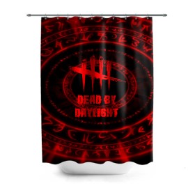Штора 3D для ванной с принтом DEAD BY DAYLIGHT в городе Новоалтайск, 100% полиэстер | плотность материала — 100 г/м2. Стандартный размер — 146 см х 180 см. По верхнему краю — пластиковые люверсы для креплений. В комплекте 10 пластиковых колец | dbd | dead by daylight | game | survival horror | дбд | игры | мертвецы | мертвы к рассвету | призраки