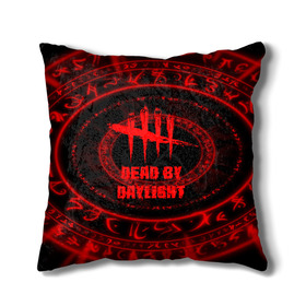 Подушка 3D с принтом DEAD BY DAYLIGHT в городе Новоалтайск, наволочка – 100% полиэстер, наполнитель – холлофайбер (легкий наполнитель, не вызывает аллергию). | состоит из подушки и наволочки. Наволочка на молнии, легко снимается для стирки | dbd | dead by daylight | game | survival horror | дбд | игры | мертвецы | мертвы к рассвету | призраки