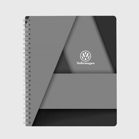 Тетрадь с принтом VOLKSWAGEN в городе Новоалтайск, 100% бумага | 48 листов, плотность листов — 60 г/м2, плотность картонной обложки — 250 г/м2. Листы скреплены сбоку удобной пружинной спиралью. Уголки страниц и обложки скругленные. Цвет линий — светло-серый
 | Тематика изображения на принте: abstract | auto | brand | car | geometry | sport | texture | volkswagen | абстракция | авто | автомобильные | бренд | геометрия | классика | машины | модные | спорт | стиль | текстура | фольксваген