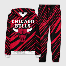 Мужской костюм 3D с принтом Chicago Bulls в городе Новоалтайск, 100% полиэстер | Манжеты и пояс оформлены тканевой резинкой, двухслойный капюшон со шнурком для регулировки, карманы спереди | 23 | air jordan | bulls | chicago bulls | jordan | michael jordan | nba | paris saint germain | psg | red | sport | быки | джордан | майкл джордан | псж | спорт | чикаго буллс