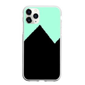 Чехол для iPhone 11 Pro Max матовый с принтом неровные зубья черный мятный в городе Новоалтайск, Силикон |  | 2 цвета | геометрия | граница | зигзаги | линии | минимализм | мятный | неровные зубья | обрыв | постой | салатовый | фигуры | черный
