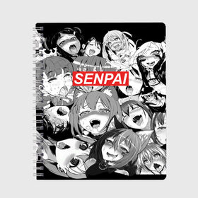 Тетрадь с принтом SENPAI в городе Новоалтайск, 100% бумага | 48 листов, плотность листов — 60 г/м2, плотность картонной обложки — 250 г/м2. Листы скреплены сбоку удобной пружинной спиралью. Уголки страниц и обложки скругленные. Цвет линий — светло-серый
 | ahegao | anime | kawai | kowai | oppai | otaku | senpai | sugoi | waifu | yandere | аниме | ахегао | ковай | культура | отаку | семпай | сенпай | тренд | яндере