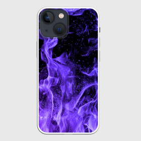 Чехол для iPhone 13 mini с принтом ОГОНЬ НЕОН в городе Новоалтайск,  |  | абстракция | горит | неон | неоновый | огонь | пламя | пожар | синий | текстура | фиолетовый | яркий
