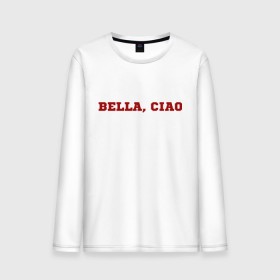 Мужской лонгслив хлопок с принтом Bella ciao в городе Новоалтайск, 100% хлопок |  | Тематика изображения на принте: la casa de papel | бумажный дом