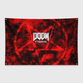 Флаг-баннер с принтом Doom Eternal в городе Новоалтайск, 100% полиэстер | размер 67 х 109 см, плотность ткани — 95 г/м2; по краям флага есть четыре люверса для крепления | bethesda softworks | doom eternal | doomguy | id software | демоны | дум этернал | марс | палач рока | этернал