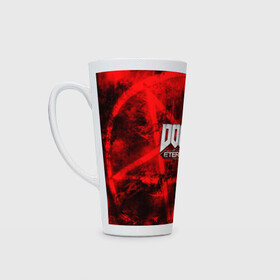 Кружка Латте с принтом Doom Eternal в городе Новоалтайск, Белая керамика | Объем 480 мл; Высота 150 мм; Диаметр 90 мм | Тематика изображения на принте: bethesda softworks | doom eternal | doomguy | id software | демоны | дум этернал | марс | палач рока | этернал