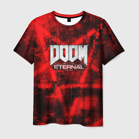 Мужская футболка 3D с принтом Doom Eternal в городе Новоалтайск, 100% полиэфир | прямой крой, круглый вырез горловины, длина до линии бедер | bethesda softworks | doom eternal | doomguy | id software | демоны | дум этернал | марс | палач рока | этернал