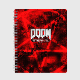 Тетрадь с принтом Doom Eternal в городе Новоалтайск, 100% бумага | 48 листов, плотность листов — 60 г/м2, плотность картонной обложки — 250 г/м2. Листы скреплены сбоку удобной пружинной спиралью. Уголки страниц и обложки скругленные. Цвет линий — светло-серый
 | bethesda softworks | doom eternal | doomguy | id software | демоны | дум этернал | марс | палач рока | этернал