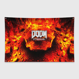 Флаг-баннер с принтом Doom Eternal в городе Новоалтайск, 100% полиэстер | размер 67 х 109 см, плотность ткани — 95 г/м2; по краям флага есть четыре люверса для крепления | bethesda softworks | doom eternal | doomguy | id software | демоны | дум этернал | марс | палач рока | этернал