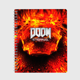 Тетрадь с принтом Doom Eternal в городе Новоалтайск, 100% бумага | 48 листов, плотность листов — 60 г/м2, плотность картонной обложки — 250 г/м2. Листы скреплены сбоку удобной пружинной спиралью. Уголки страниц и обложки скругленные. Цвет линий — светло-серый
 | bethesda softworks | doom eternal | doomguy | id software | демоны | дум этернал | марс | палач рока | этернал