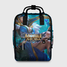 Женский рюкзак 3D с принтом mobile legends в городе Новоалтайск, 100% полиэстер | лямки с регулируемой длиной, сверху ручки, чтобы рюкзак нести как сумку. Основное отделение закрывается на молнию, как и внешний карман. Внутри два дополнительных кармана, один из которых закрывается на молнию. По бокам два дополнительных кармашка, куда поместится маленькая бутылочка
 | 5v5 | dota | game | heroes | legends | moba | mobile | mobile legends | mobile moba | pubg | pvp | герои | дети | для женщин | для мужчин | дота | игра | легенда | моба | мобла
