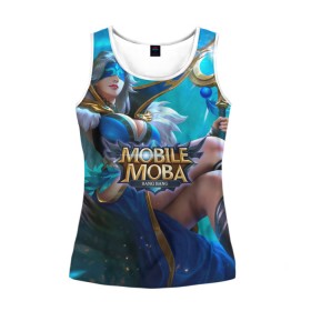 Женская майка 3D с принтом mobile legends в городе Новоалтайск, 100% полиэстер | круглая горловина, прямой силуэт, длина до линии бедра | 5v5 | dota | game | heroes | legends | moba | mobile | mobile legends | mobile moba | pubg | pvp | герои | дети | для женщин | для мужчин | дота | игра | легенда | моба | мобла