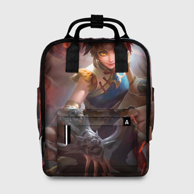 Женский рюкзак 3D с принтом mobile legends в городе Новоалтайск, 100% полиэстер | лямки с регулируемой длиной, сверху ручки, чтобы рюкзак нести как сумку. Основное отделение закрывается на молнию, как и внешний карман. Внутри два дополнительных кармана, один из которых закрывается на молнию. По бокам два дополнительных кармашка, куда поместится маленькая бутылочка
 | 5v5 | dota | game | heroes | legends | moba | mobile | mobile legends | mobile moba | pubg | pvp | герои | дети | для женщин | для мужчин | дота | игра | легенда | моба | мобла