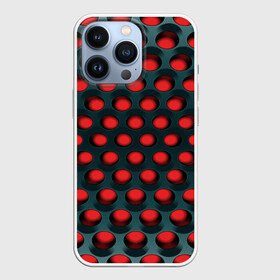 Чехол для iPhone 13 Pro с принтом Раскалённый красный 3Д в городе Новоалтайск,  |  | горошек | железо | жесть | излучение | иллюзия | круги | лампочки | металл | оболочка | объём | сияние | соты | сталь | фонари | шарики | шары