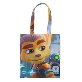 Шоппер 3D с принтом Ratchet & Clank Rift Apart в городе Новоалтайск, 100% полиэстер | Плотность: 200 г/м2; Размер: 34×35 см; Высота лямок: 30 см | ratchet  clank rift apart | игра | персонаж | рисунок