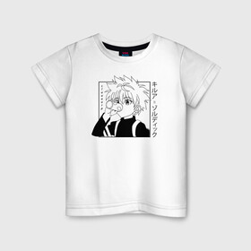 Детская футболка хлопок с принтом Killua Hunter x Hunter Киллуа в городе Новоалтайск, 100% хлопок | круглый вырез горловины, полуприлегающий силуэт, длина до линии бедер | anime | hunter x hunter | hxh | killua | killua zoldyck | manga | zoldyck | аниме | золдик | манга | охотник х охотник