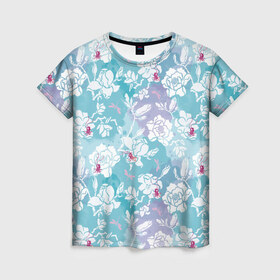 Женская футболка 3D с принтом Mulan Flowers Pattern в городе Новоалтайск, 100% полиэфир ( синтетическое хлопкоподобное полотно) | прямой крой, круглый вырез горловины, длина до линии бедер | flowers | mulan | vdosadir | бэрри кук | мулан | тони бэнкрофт | цветы