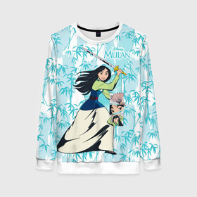 Женский свитшот 3D с принтом Mulan with a Sword в городе Новоалтайск, 100% полиэстер с мягким внутренним слоем | круглый вырез горловины, мягкая резинка на манжетах и поясе, свободная посадка по фигуре | fa mulan | mulan | vdosadir | бэрри кук | мулан | тони бэнкрофт | фа мулан