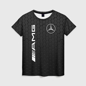 Женская футболка 3D с принтом MERCEDES-BENZ AMG в городе Новоалтайск, 100% полиэфир ( синтетическое хлопкоподобное полотно) | прямой крой, круглый вырез горловины, длина до линии бедер | Тематика изображения на принте: amg | auto | brabus | carbon | mercedes | sport | авто | автомобиль | автомобильные | амг | брабус | бренд | карбон | марка | машины | мерседес | спорт