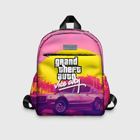 Детский рюкзак 3D с принтом GTA Vice city в городе Новоалтайск, 100% полиэстер | лямки с регулируемой длиной, сверху петелька, чтобы рюкзак можно было повесить на вешалку. Основное отделение закрывается на молнию, как и внешний карман. Внутри дополнительный карман. По бокам два дополнительных кармашка | game | gta | gta 5 | gta inline | gta rp | gta sa | gta samp | gta v | gta vice city | los santos | news | rockstar game | vice city | гта | гта 5 | гта вайс сити | гта са | девушкам | игра | лос сантос | мальчикам | самп