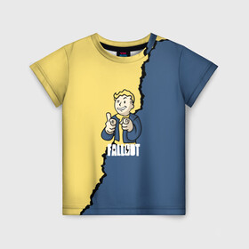 Детская футболка 3D с принтом Fallout logo boy в городе Новоалтайск, 100% гипоаллергенный полиэфир | прямой крой, круглый вырез горловины, длина до линии бедер, чуть спущенное плечо, ткань немного тянется | boy | fallout | game | newvegas | nukacola | shelter | апокалипсис | вегас | война | игра | игроман | компьютерные | лого | логотип | логотипигры | наездник | оружие | персонажи | постапокалипсис | свобода | симулятор